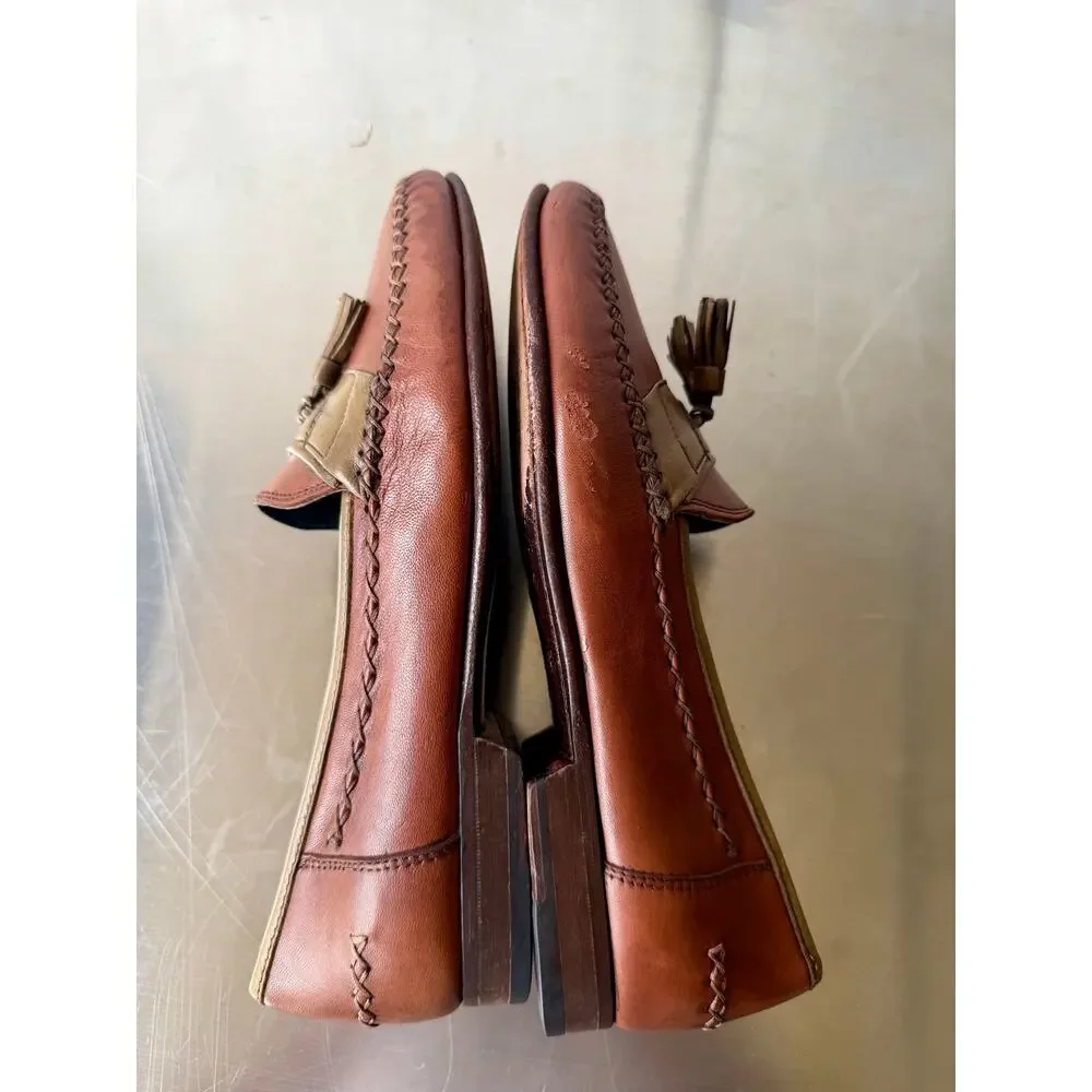 Bruno Magli Vintage Italian Leather Tassel Loafers Men Size 7.5 M